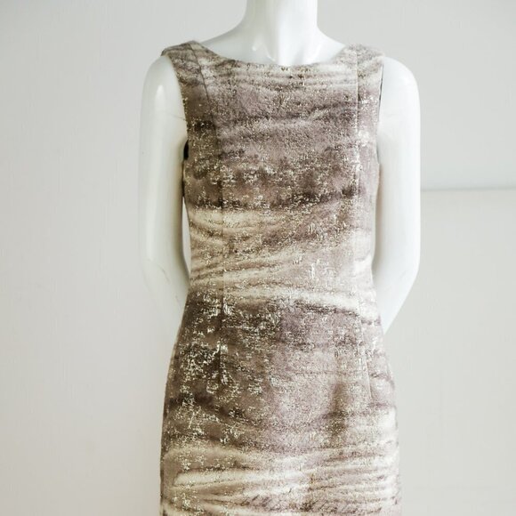 Lafayette 148 Wool Silk Blend Bronze Gold Dress - Picture 3 of 9